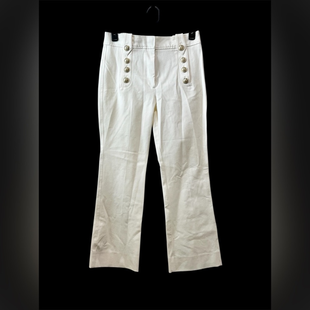 Derek Lam 10 Crosby Robertson Flare Hem Soft White Pants - 10 - Picture 5 of 8